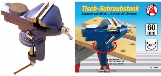 Tisch-Schraubstock, mit Amboß, Backenbreite 60 mm 