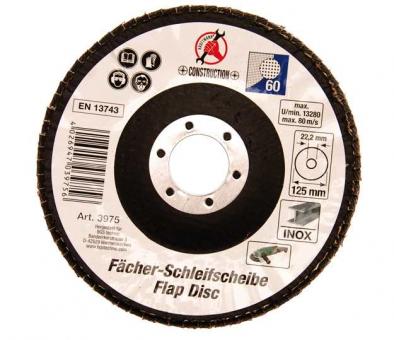 Fächer-Schleif-Scheibe, Körnung 60, Ø 125 mm 