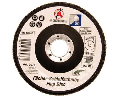 Fächer-Schleif-Scheibe, Körnung 80, Ø 125 mm 