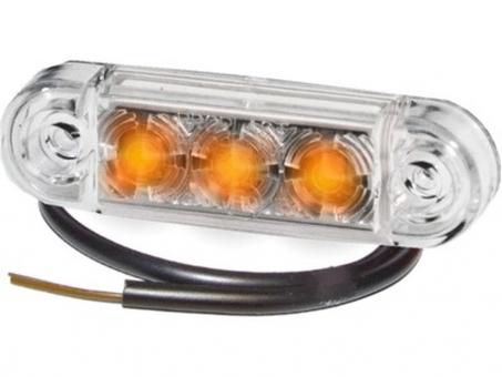 LED Seitenmarkierungsleuchte PRO-SLIM 12 Volt, Kabel 0,5m, Gehäuse glasklar 