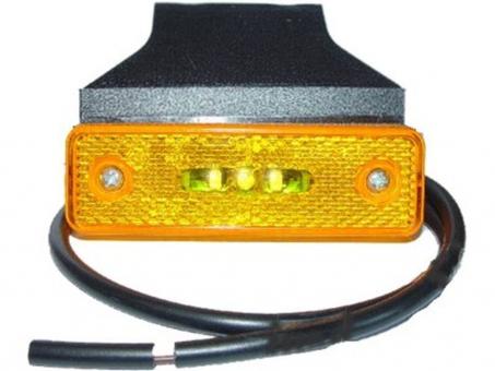 LED Seitenmarkierungsleuchte mit Kabel T-Stück Anschluss, 2 x Kabel 0,2m, flexibler Winkelhalter 
