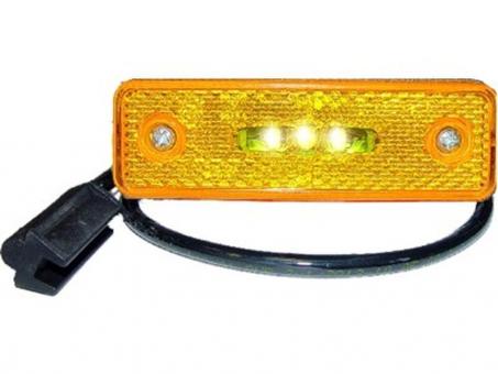 LED Seitenmarkierungsleuchte mit Kabel 90°-Kabelanschluss, Kabel 0,5m + P&R Stecker 