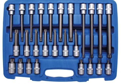 Bit-Einsatz-Sortiment, Innenvielzahn, 12,5 (1/2), 26-tlg. 