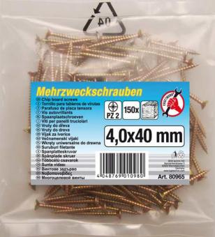 Mehrzweckschrauben 4,0 x 40 mm, 150 Stück 