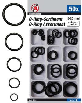 O-Ring Sortiment, 5-20 mm Ø, 50-tlg. 