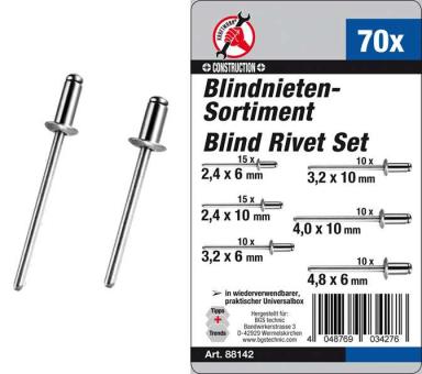 Blindnieten-Sortiment, 70-tlg. 