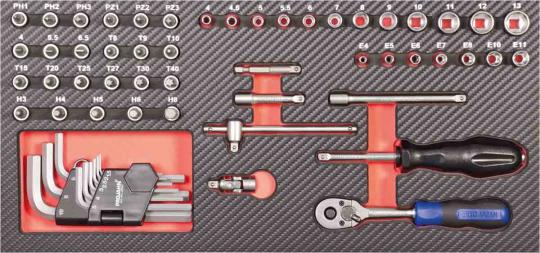 1/4&#34; Werkzeug-Satz Einlage 58tlg 