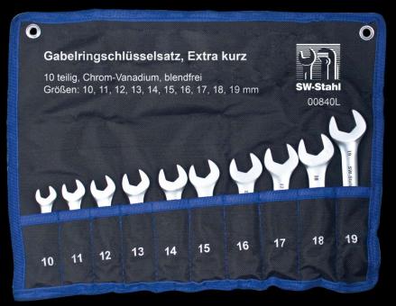 Gabelringschlüsselsatz EXTRA KURZ, 10 tlg.  