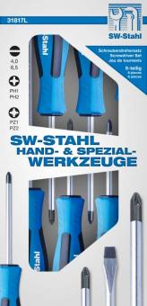 Schraubendrehersatz 6 teilig; Schlitz 4+6,5+PH1+2+PZ1+2 