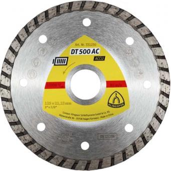 DT 500 AC Diamanttrennscheiben 125 x 1,9 x 22,23 mm 1,9 x 7 mm geschlossener Rand Turbo 